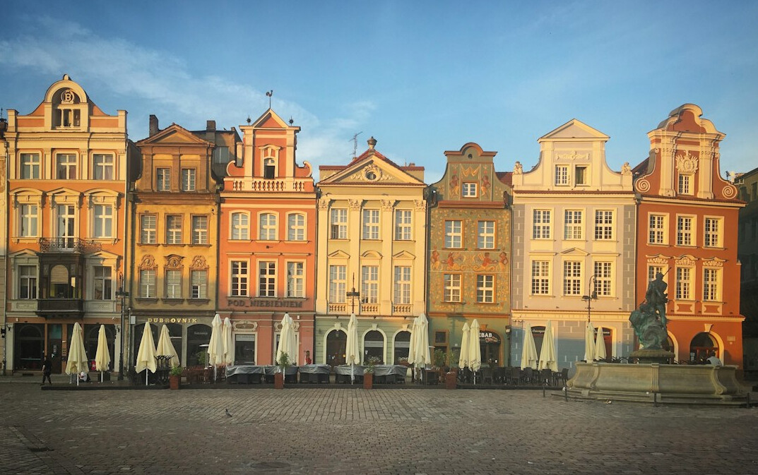 colorful houses in polish town